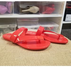 Calvin Klein Shiny Neon Orange Sandals Size 7M
